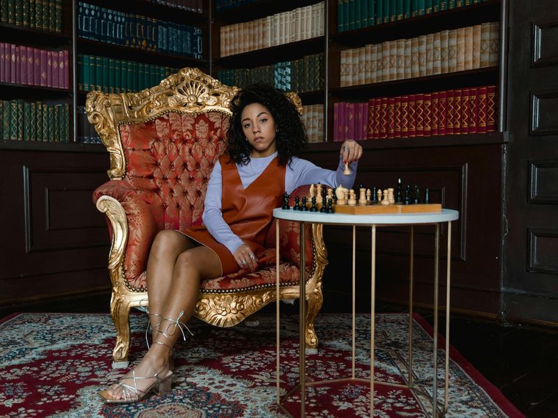 Person practicing indoors in a spacious, light-filled room.